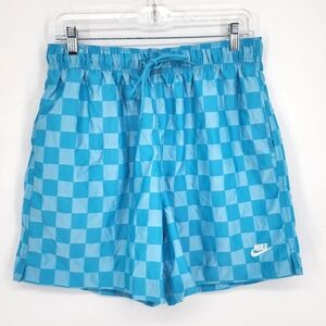 Nike NWT Club Flow Shorts Above The Knee Checkered Blue Men's Medium